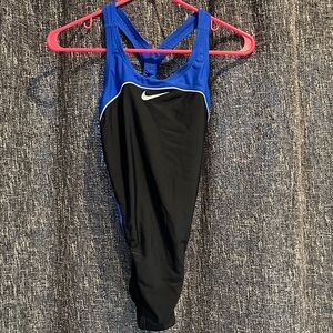 Nike Blue and Black Women's One Piece Swimsuit